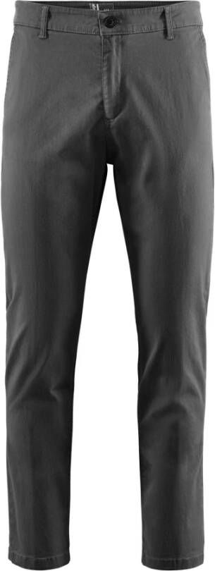 BomBoogie Slim Fit Chino Broek van Stretch Katoen Gabardine Grijs Heren