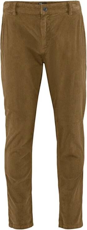 BomBoogie Slim Fit Corduroy Chino Broek Bruin Heren