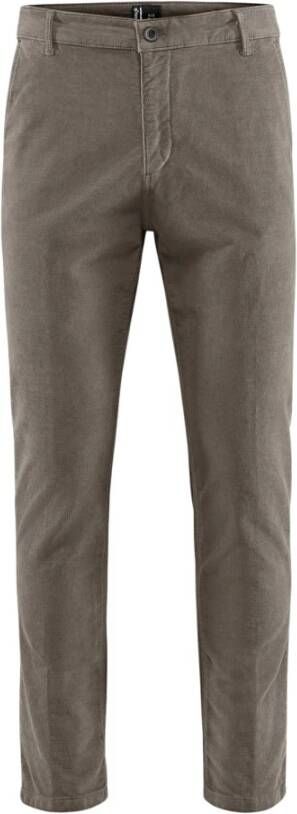 BomBoogie Slim-fit Gewapende Fluwelen Chino Broek Bruin Heren
