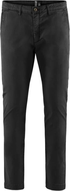BomBoogie Slim Fit Chino Broek in Gabardine Zwart Heren