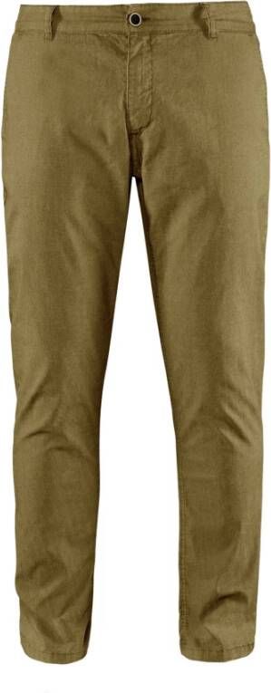 BomBoogie Slim-Fit Overdyed Katoenen Chino Broek Groen Heren