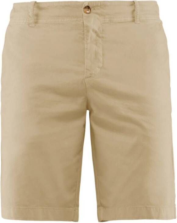 BomBoogie Slim Fit Stretch Katoenen Chino Bermuda Shorts Beige Heren