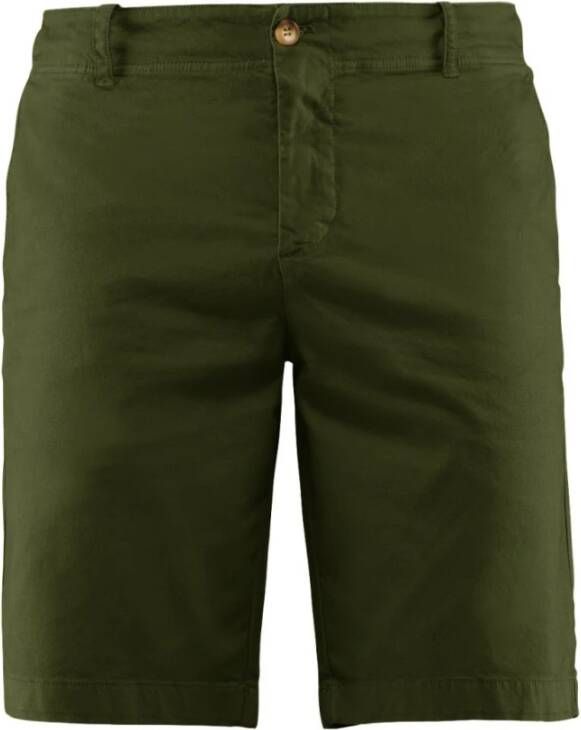 BomBoogie Slim Fit Stretch Katoenen Chino Bermuda Shorts Groen Heren