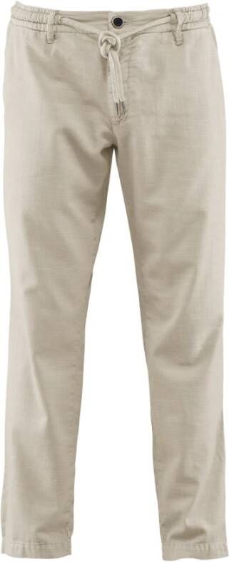 BomBoogie Chino Broek met Elastische Tailleband Beige Heren
