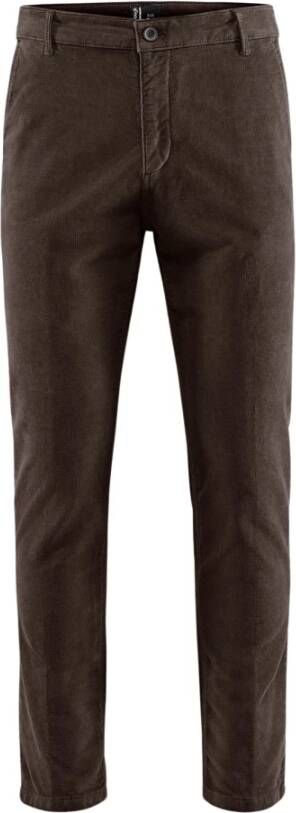 BomBoogie Slim-Fit Velvet Gepantserde Chino Broek Bruin Heren