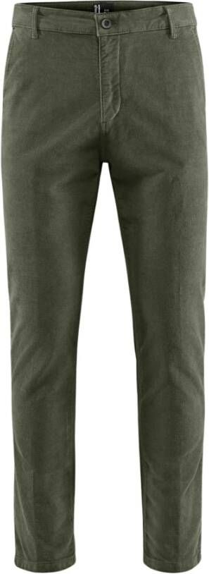 BomBoogie Slim-Fit Velvet Gepantserde Chino Broek Groen Heren