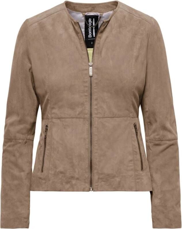 BomBoogie Soon Su?de Leren Jas Beige Dames
