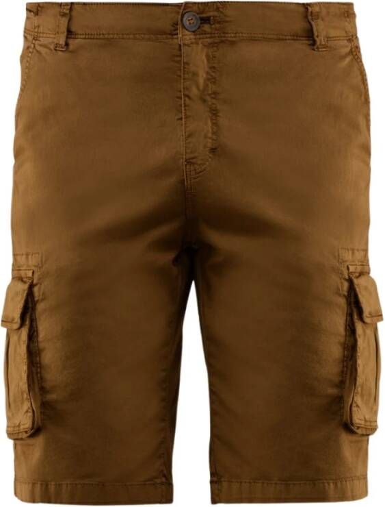 BomBoogie Stretch Gabardine Cargo Bermuda Shorts Bruin Heren