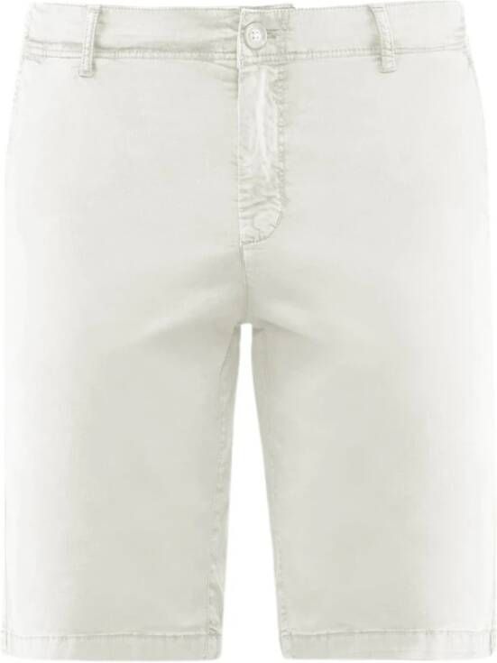 BomBoogie Stretch Gabardine Slim Fit Chino Bermuda Shorts White Heren