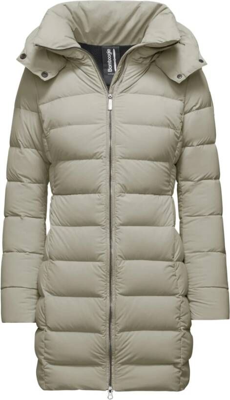 BomBoogie Stretch-Nylon Donsjas met Afneembare Capuchon Grijs Dames