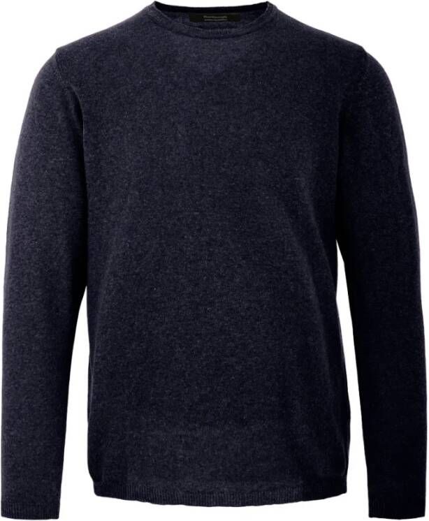 BomBoogie Heren Gebreide Katoenen Pullover Blauw Heren