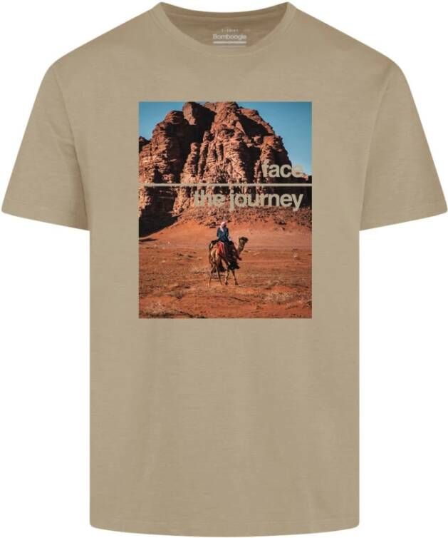 BomBoogie Woestijnkameel Print T-Shirt Orange Blue Green White Gray Heren