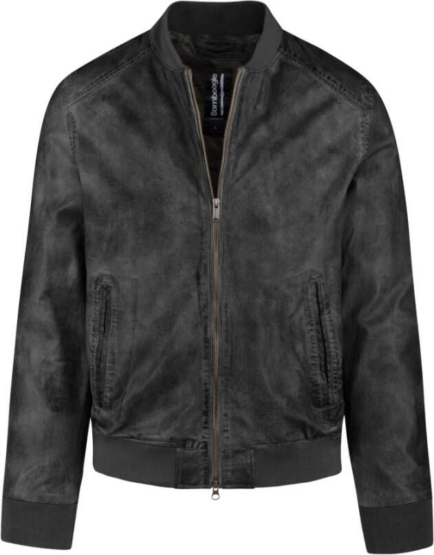BomBoogie Tijdloze Stijl Leren Bomberjack Zwart Heren