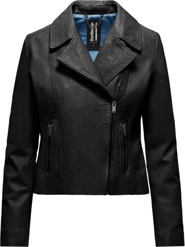 BomBoogie Tiss Lederen Perfecto Jas Zwart Dames