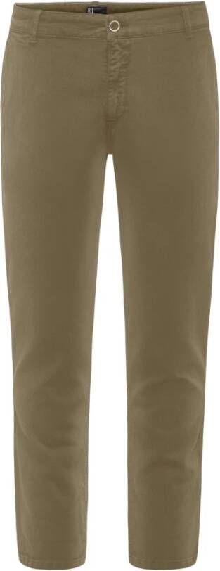 BomBoogie Slim Fit Chino Broek van Stretch Katoen Green Heren