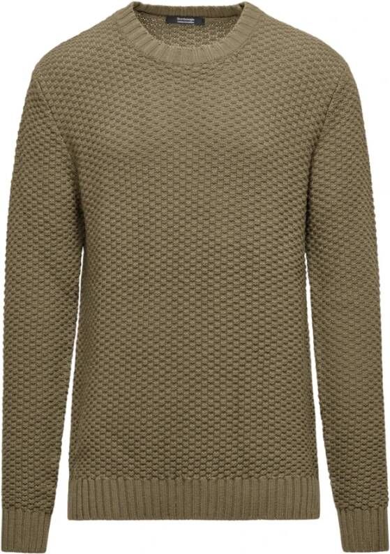 BomBoogie Trui met ronde hals van katoen-wolmix Groen Heren