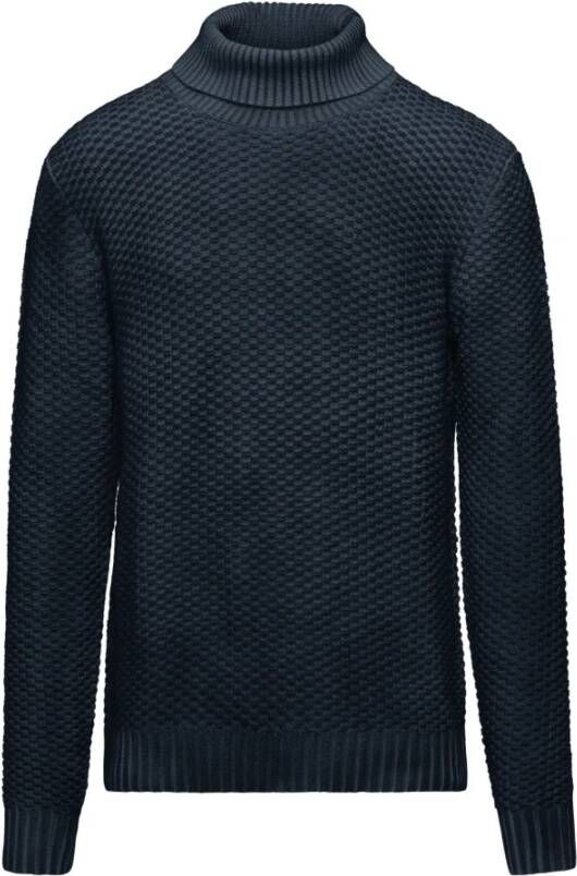 BomBoogie Turtleneck Sweater van katoen-wolmix Blauw Heren