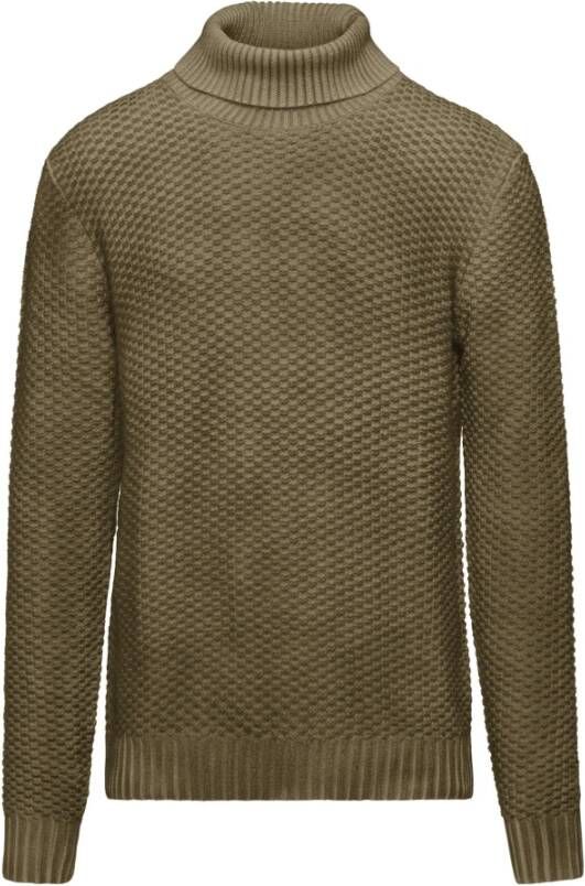 BomBoogie Turtleneck Sweater van katoen-wolmix Bruin Heren