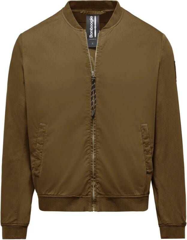 BomBoogie Katoenen ongevoerde bomberjack Bruin Heren