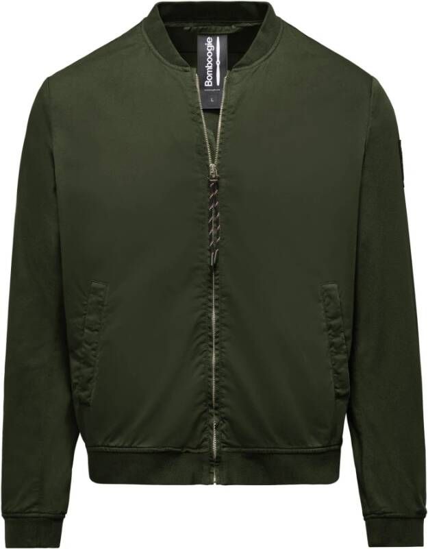 BomBoogie Katoenen ongevoerde bomberjack Green Heren