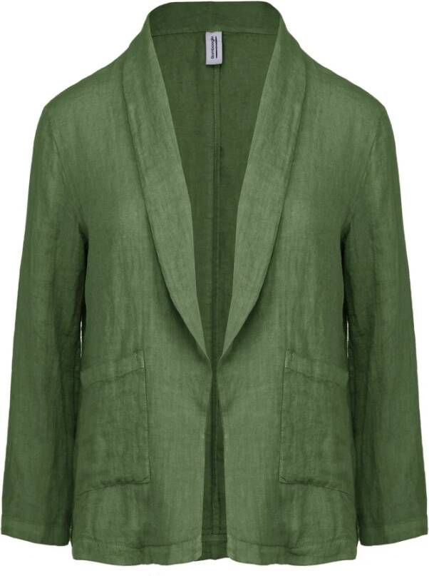 BomBoogie Unlined Linen Blazer Groen Dames