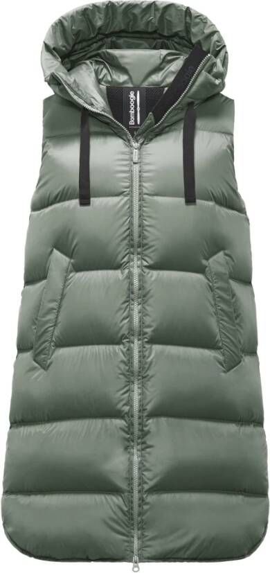 BomBoogie Venice Vest Helder Nylon Puffer Groen Dames