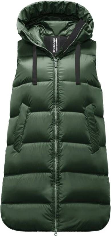 BomBoogie Venice Vest Helder Nylon Puffer Groen Dames