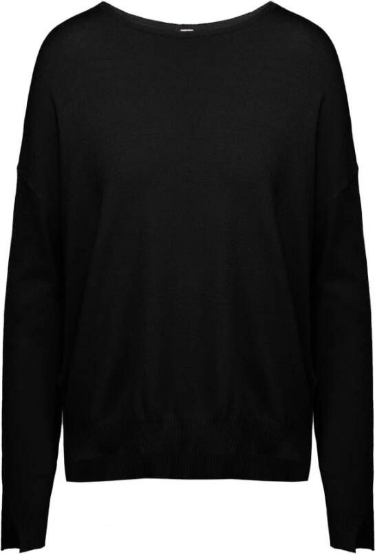 BomBoogie Viscosemix Bootnek Pullover Zwart Dames
