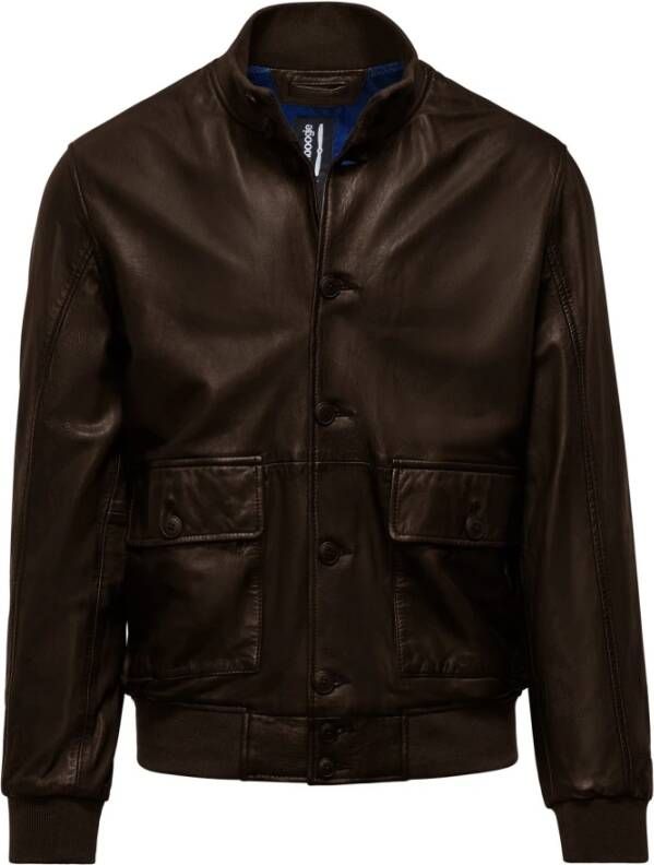 BomBoogie Walt Leren Bomberjack Bruin Heren