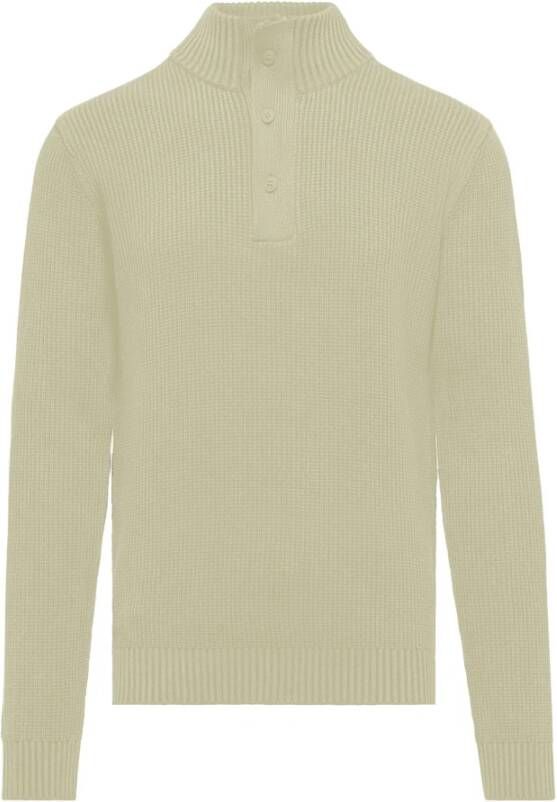 BomBoogie Warme Geribbelde Katoenen Coltrui Beige Heren