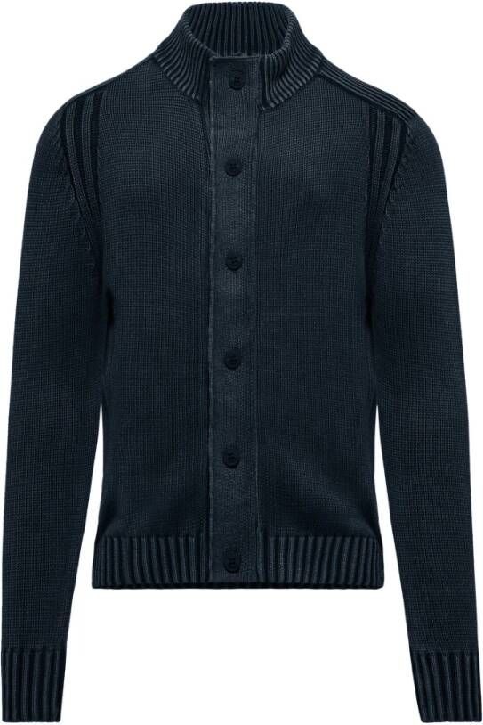 BomBoogie Warme Katoenen Cardigan voor Heren Blauw Heren