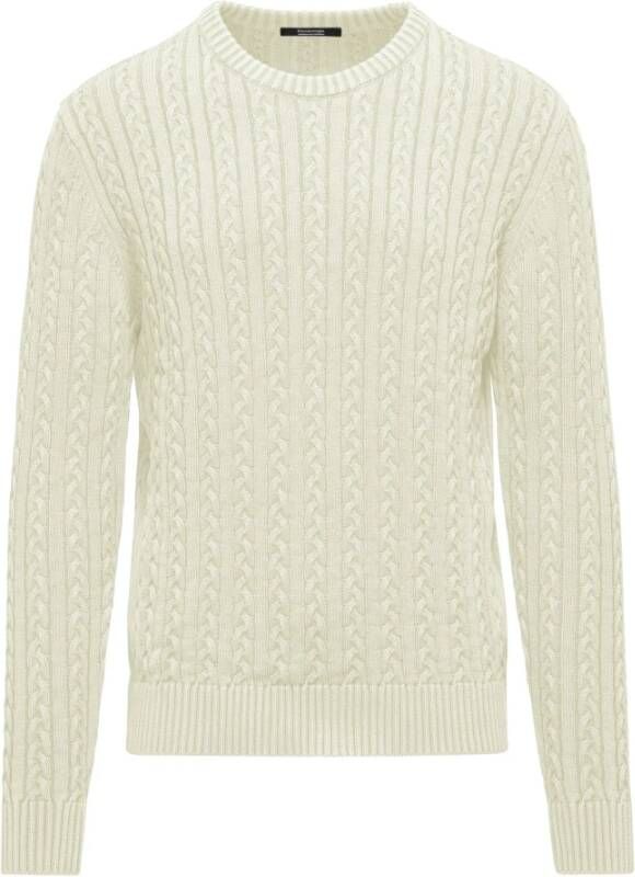 BomBoogie Warme Katoenen Kabel Gebreide Trui Beige Heren