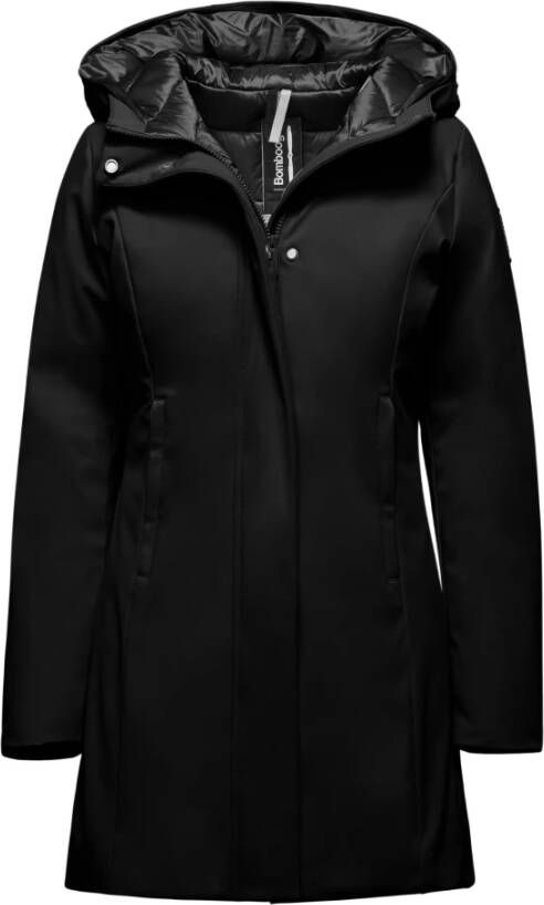 BomBoogie Zwarte Gewatteerde Parka met Capuchon Black Dames