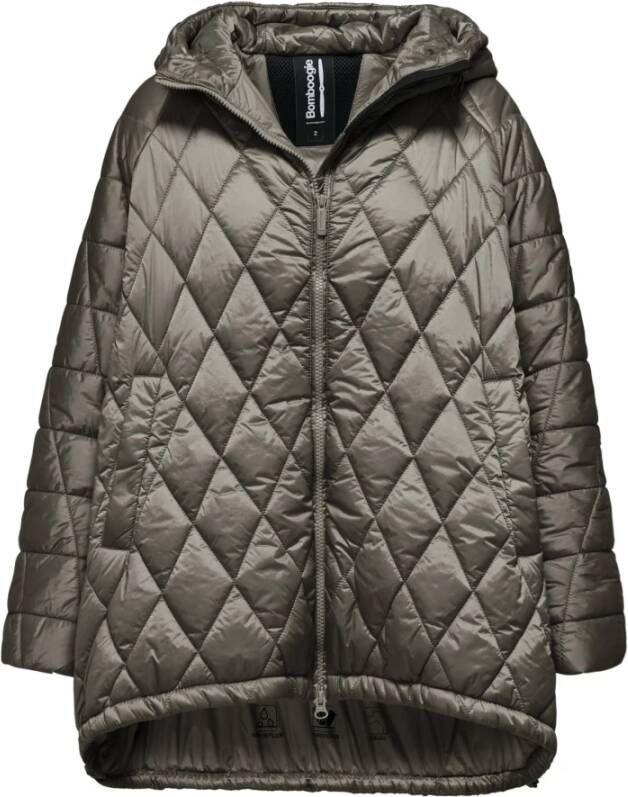BomBoogie Waterafstotende Cape met Wijde Mouwen en Capuchon Grijs Dames