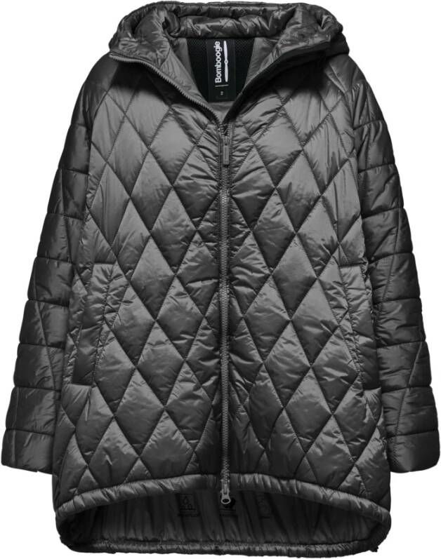 BomBoogie Waterafstotende Cape met Wijde Mouwen en Capuchon Grijs Dames