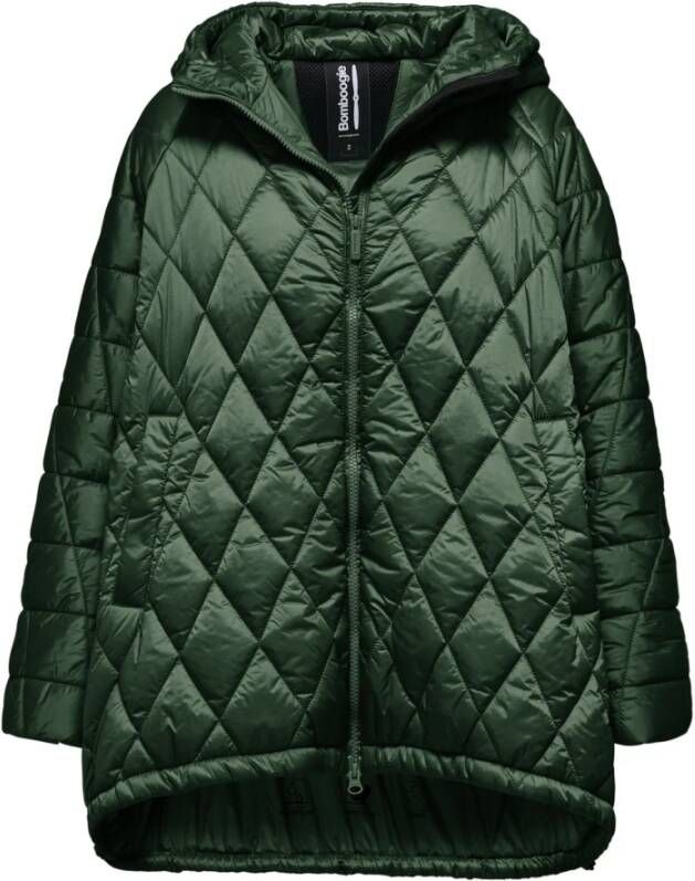 BomBoogie Waterafstotende Cape met Wijde Mouwen en Capuchon Groen Dames