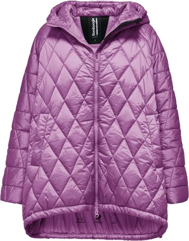 BomBoogie Waterafstotende Cape met Wijde Mouwen en Capuchon Purple Dames