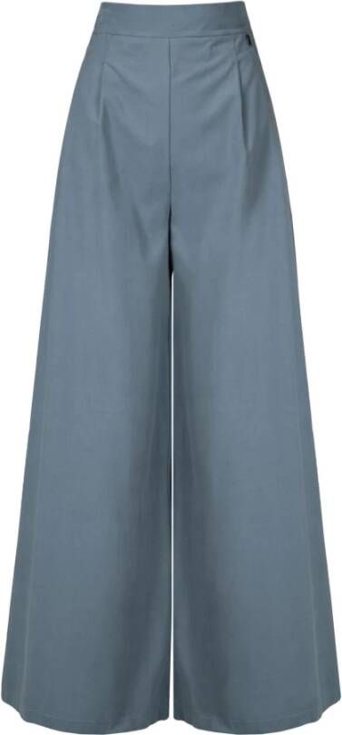 BomBoogie Wijde broek van fluweel Blauw Dames
