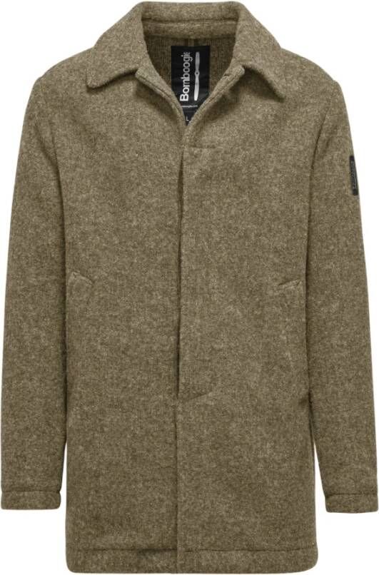 BomBoogie Wollen Jas met Kraag Beige Heren