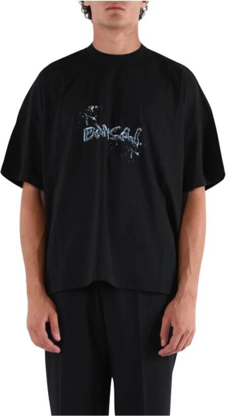 Bonsai Bedrukt Oversized T-shirt Zwart Heren