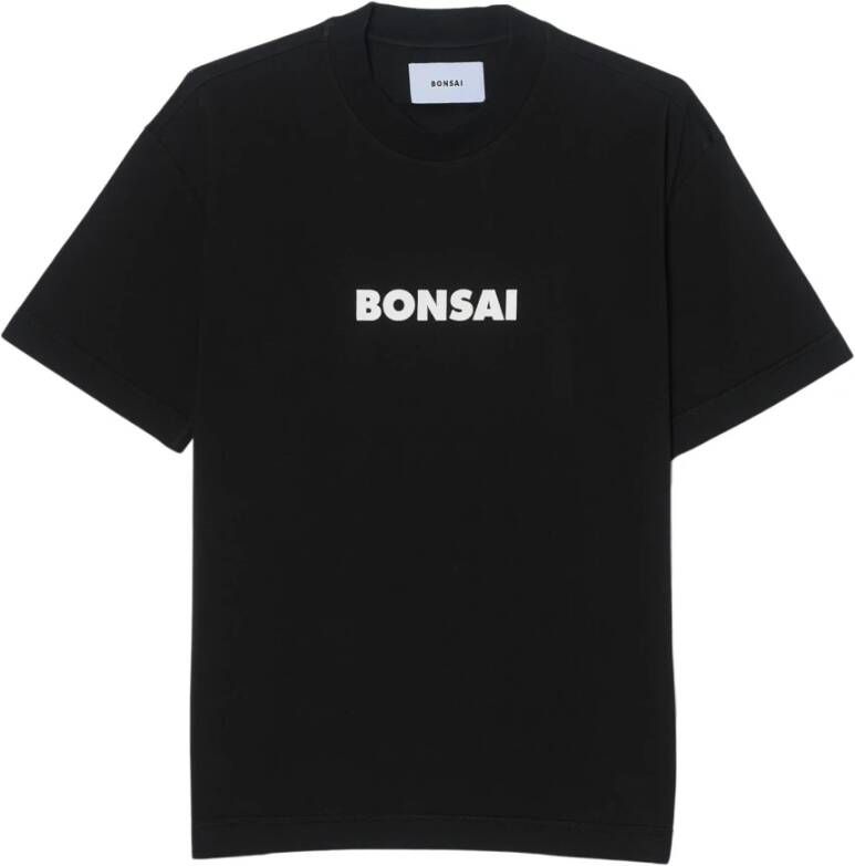 Bonsai Zwart Slogan Print T-shirt Black Heren