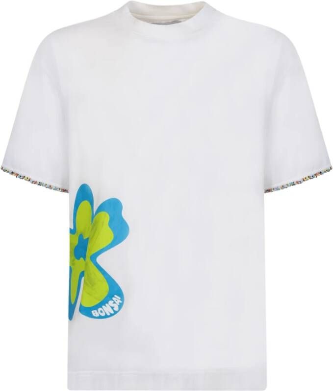 Bonsai Heren T-shirt met grafische print White Heren