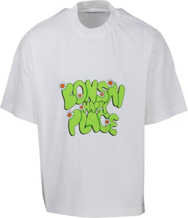 Bonsai Oversize T-shirt gedrukte afbeelding White Heren