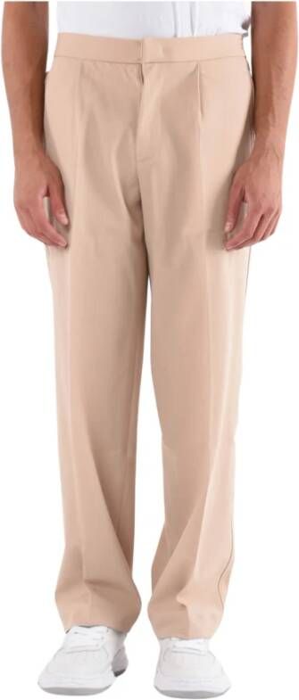 Bonsai Wijde broek met losse pasvorm in wolmix Beige Heren