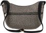 Borbonese Kleine Luna Tas met Natuur Zwart Print Black Dames - Thumbnail 6