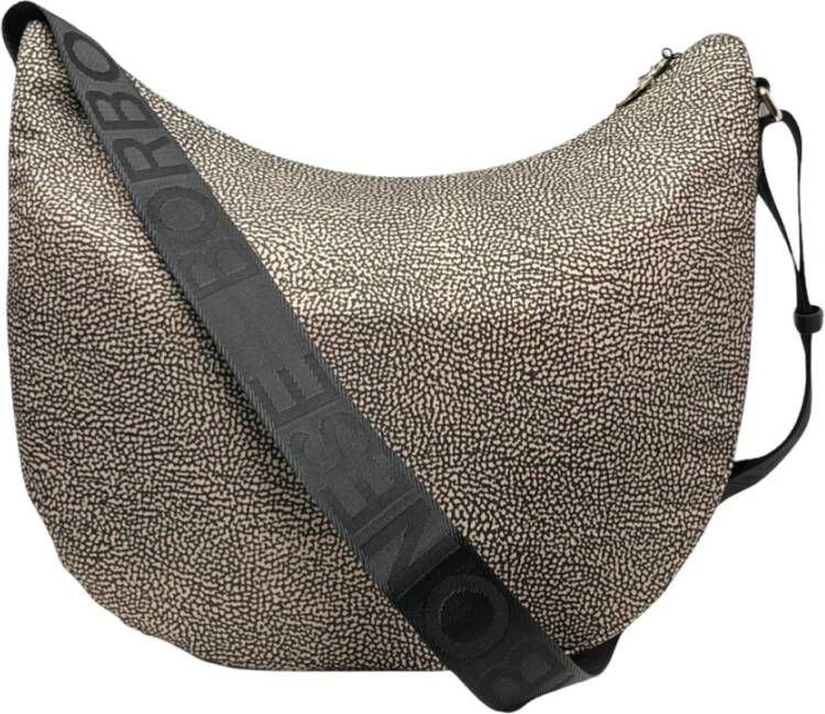 Borbonese Luna Bag Medium Stijlvolle Schoudertas voor Moderne Vrouwen Beige Dames