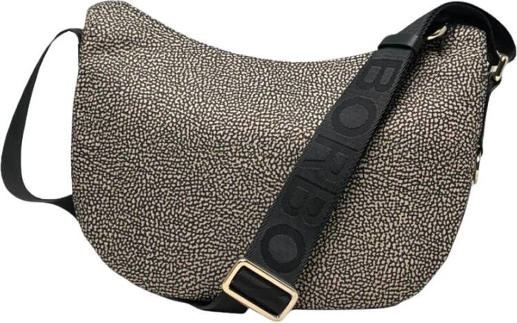 Borbonese Luna Bag Small Elegante Schoudertas voor Moderne Vrouwen Beige Dames