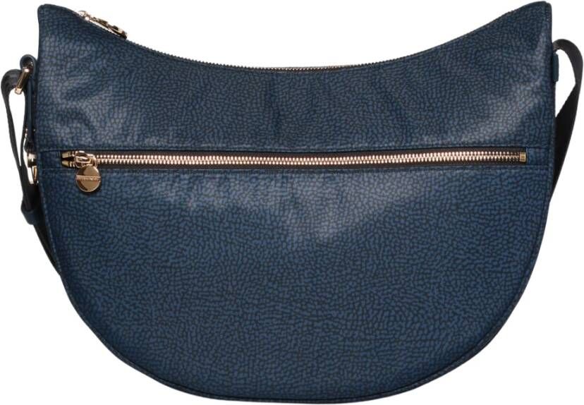 Borbonese Elegante Blauwe Schoudertas Blue Dames