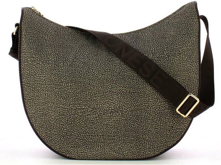 Borbonese Grote Nylon Schoudertas Black Dames