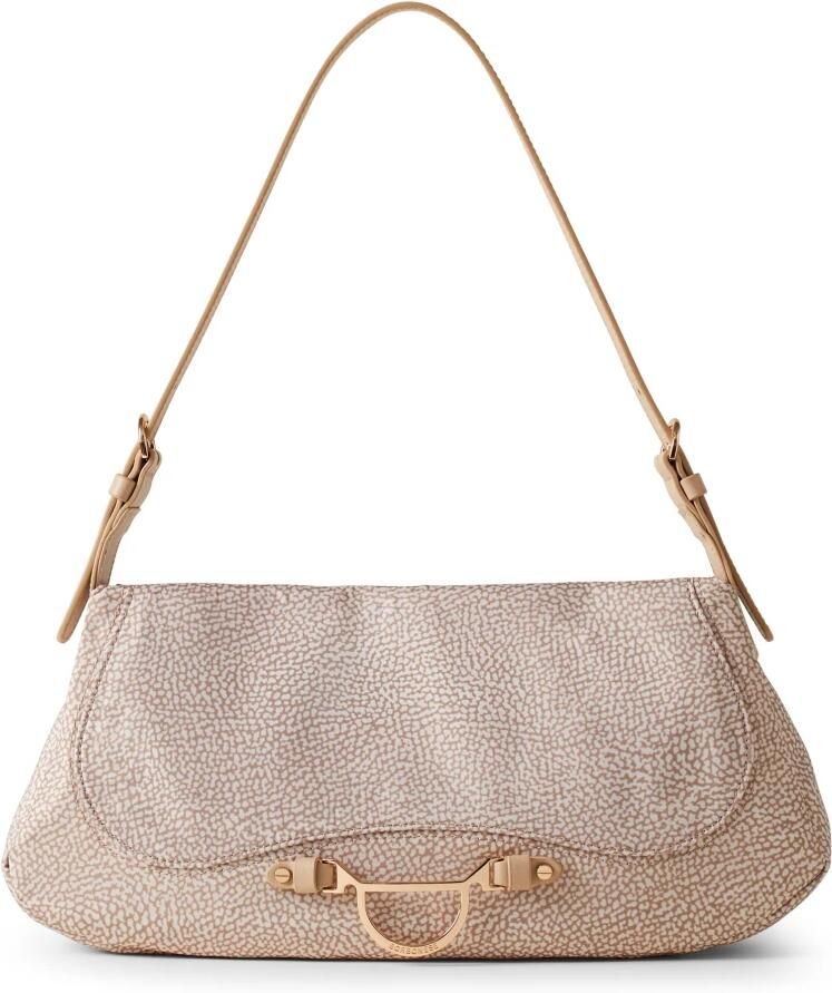 Borbonese Gedrukte Stoffen Schoudertas Capri Beige Dames